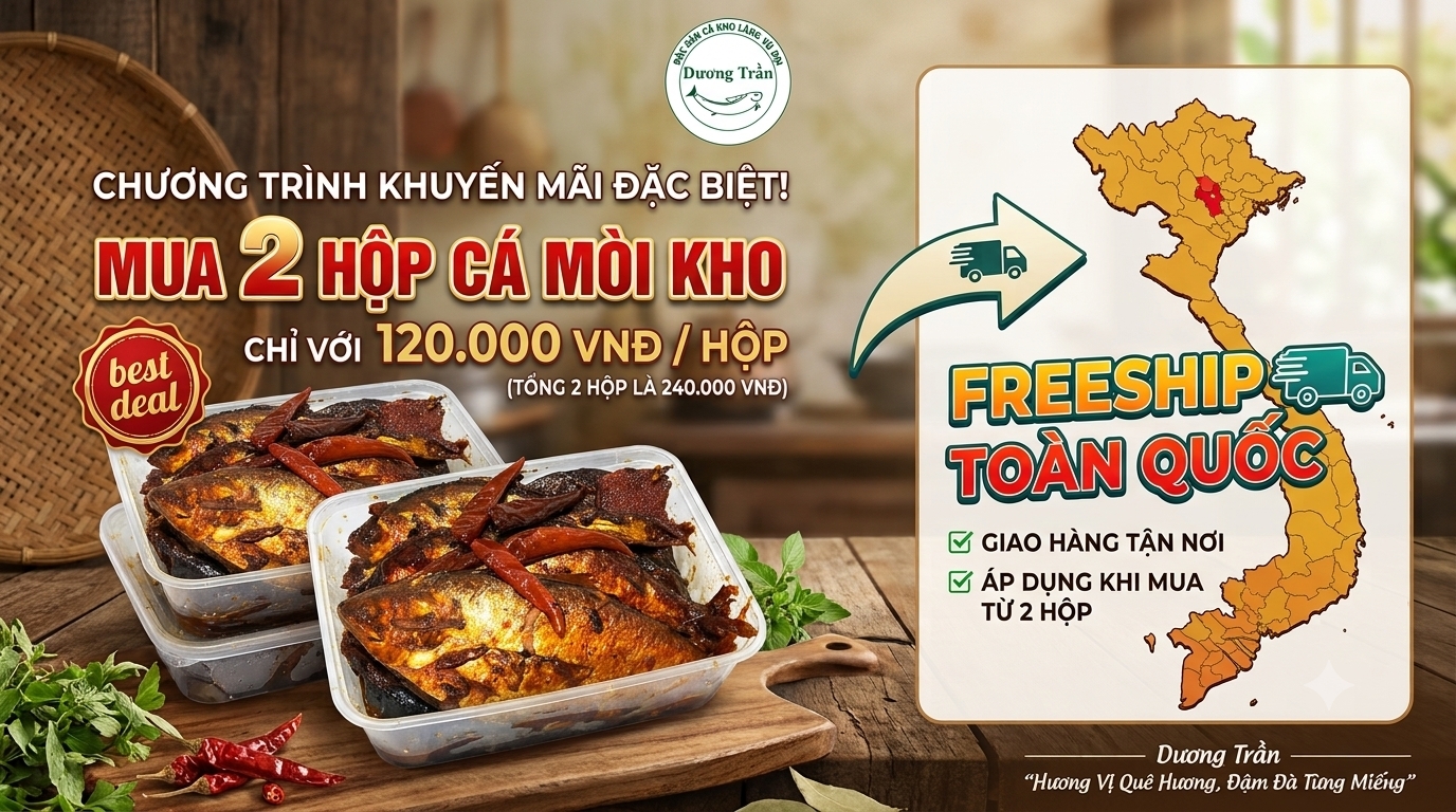 Cá mòi kho hộp Dương Trần khuyến mại: 500g chỉ 120K, 800g chỉ 180K