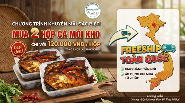 Cá mòi kho hộp Dương Trần khuyến mại: 500g chỉ 120K, 800g chỉ 180K