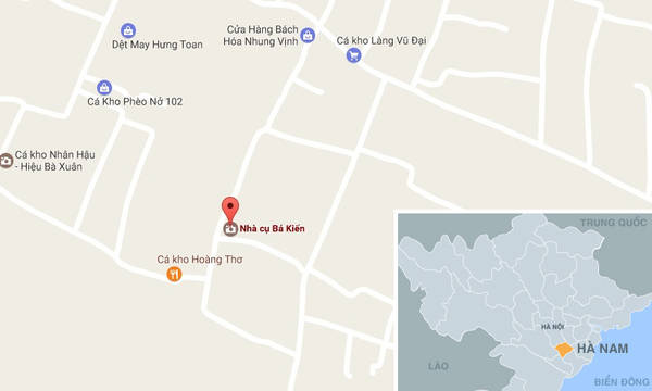 Bản đồ đường đi đến làng Vũ Đại Hà Nam